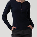 Polera Algodón/Poliéster Mujer Olmo Azul Rockford