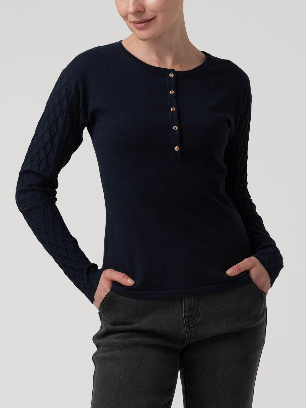 Polera Algodón/Poliéster Mujer Olmo Azul Rockford