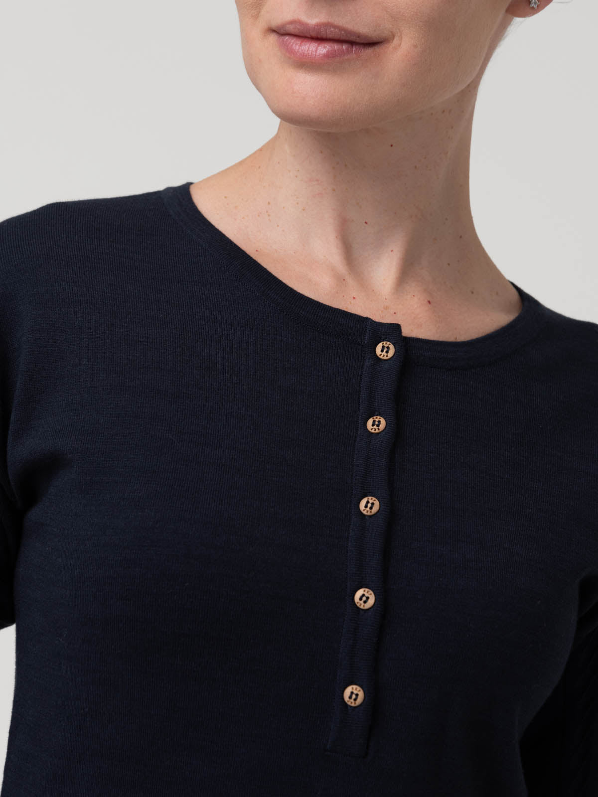 Polera Algodón/Poliéster Mujer Olmo Azul Rockford