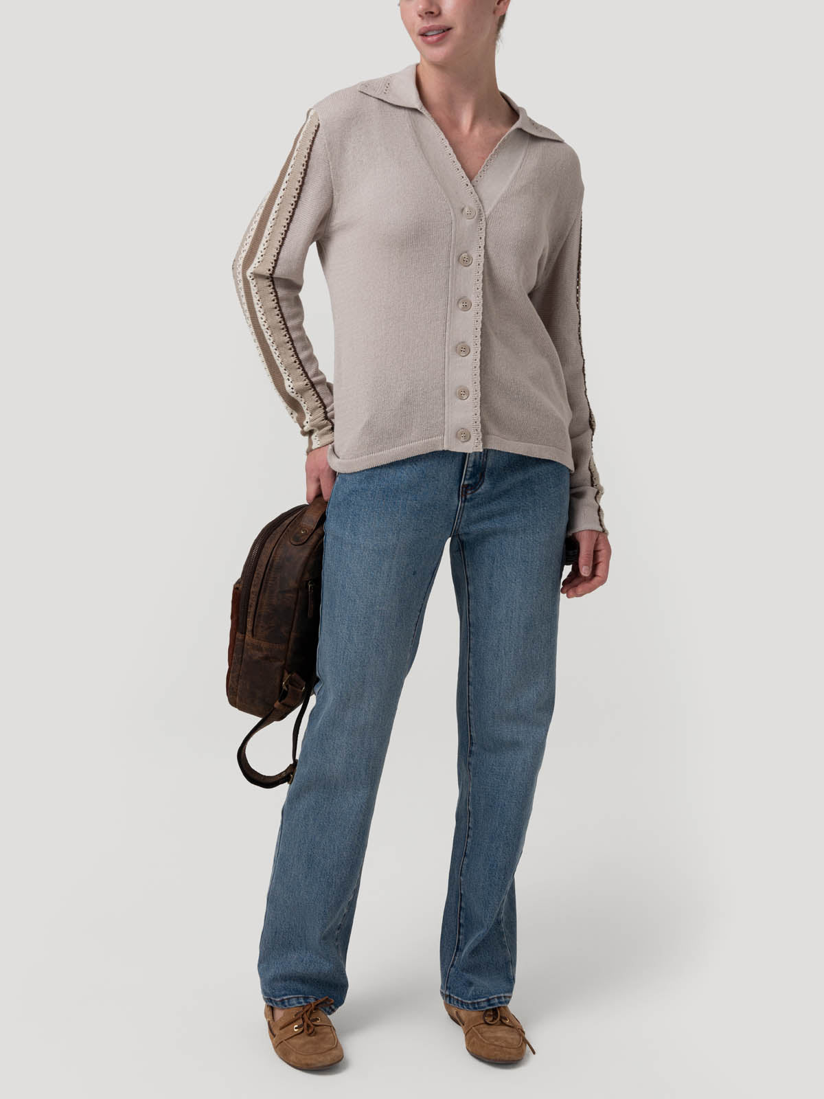 Sweater Algodón Orgánico Mujer Angelonia Beige Rockford