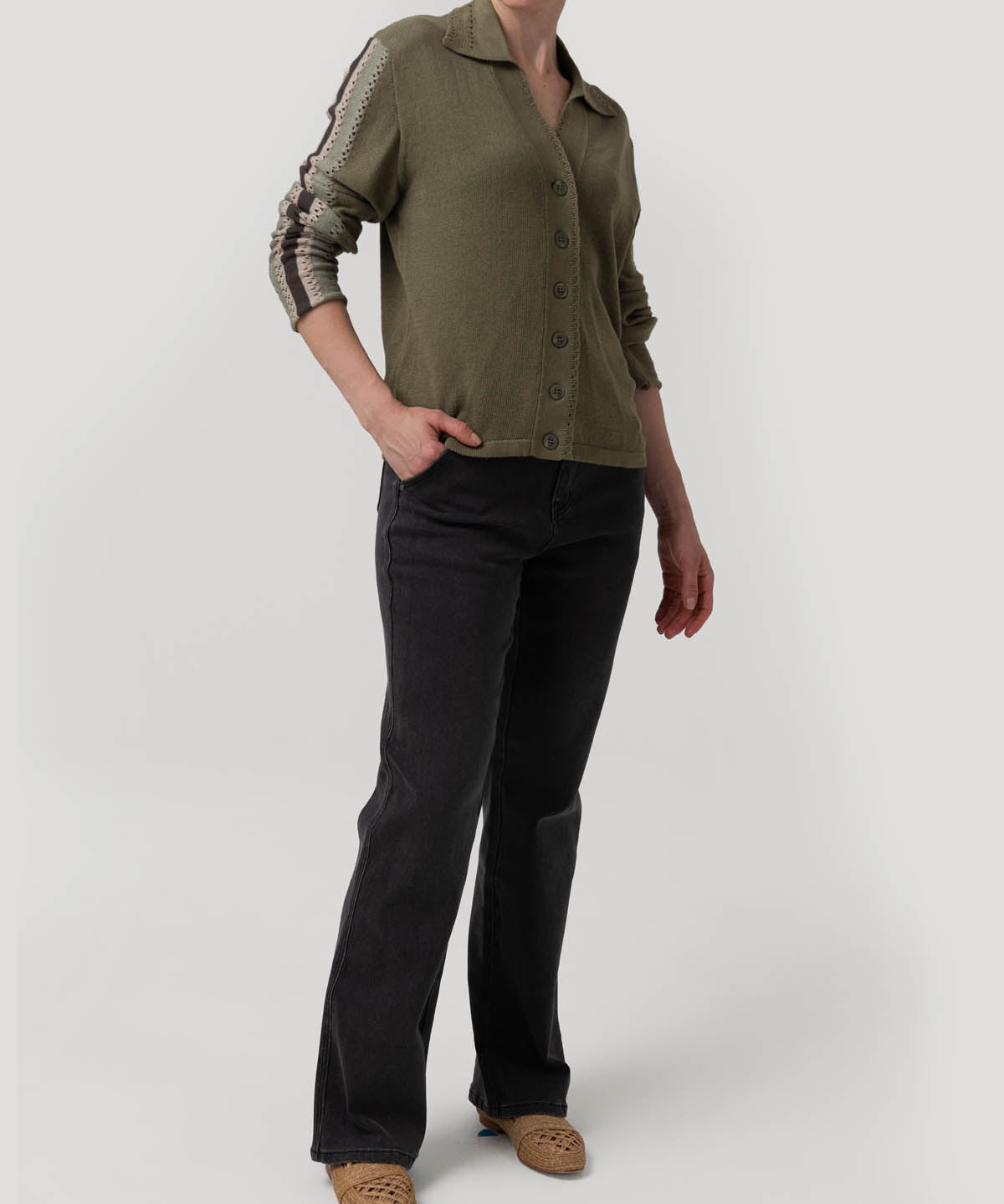 Sweater Algodón Orgánico Mujer Angelonia Verde Rockford