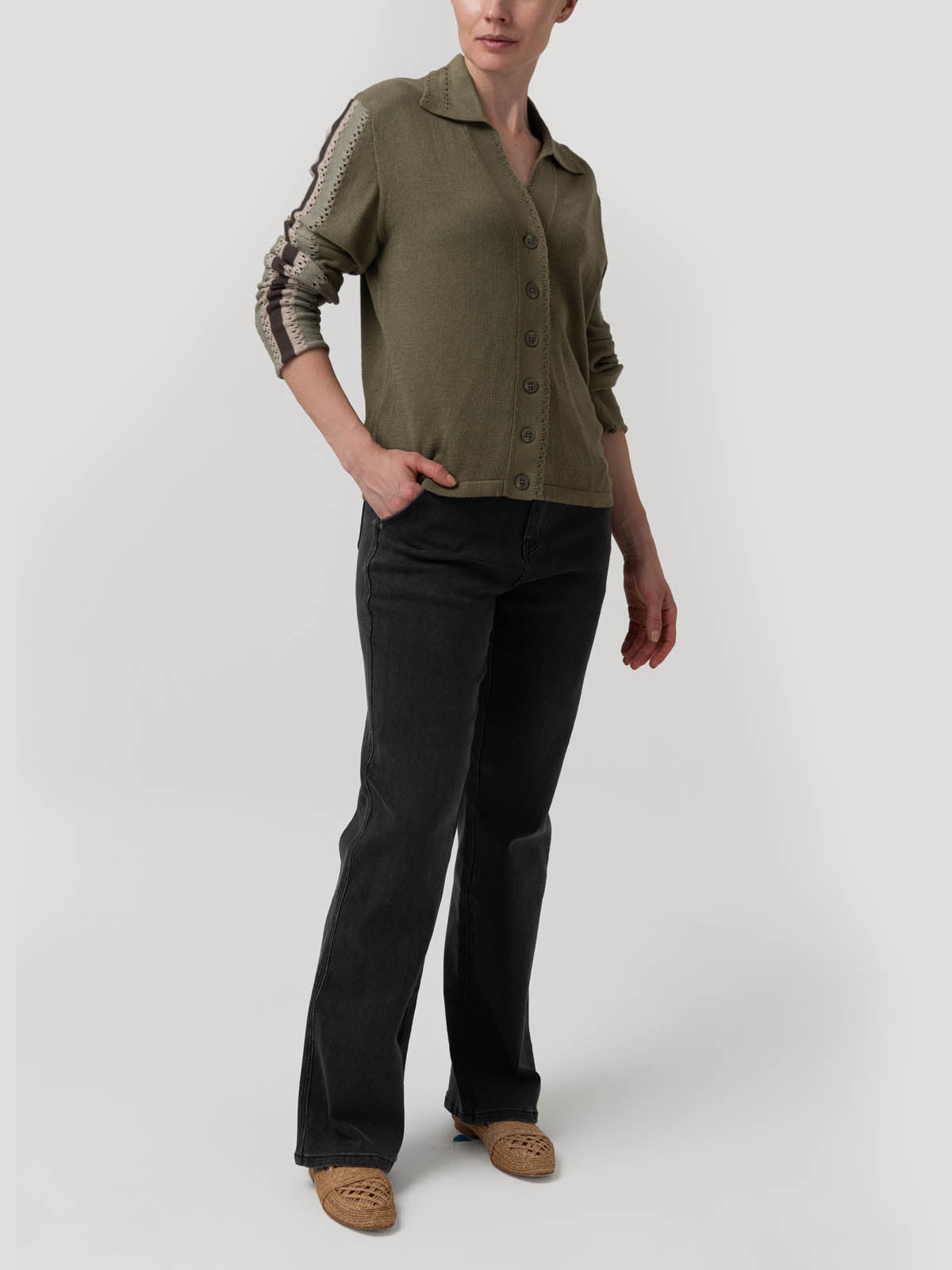 Sweater Algodón Orgánico Mujer Angelonia Verde Rockford