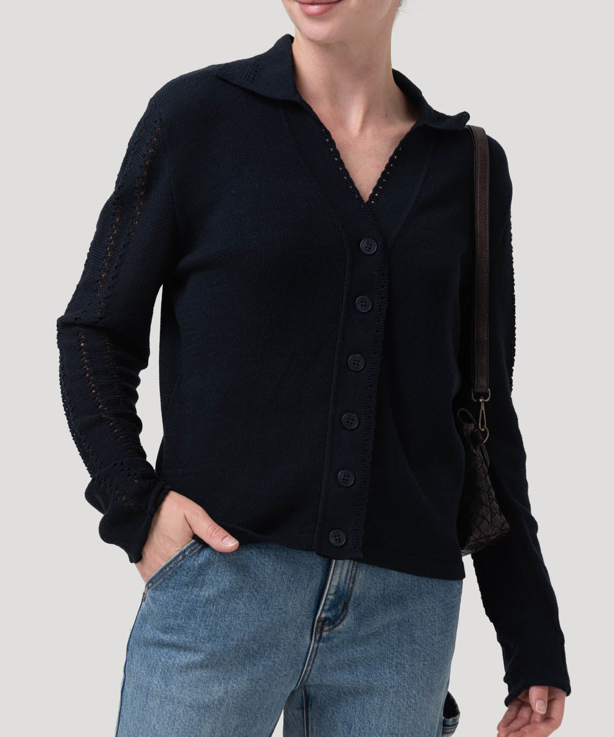 Sweater Algodón Orgánico Mujer Angelonia Azul Rockford
