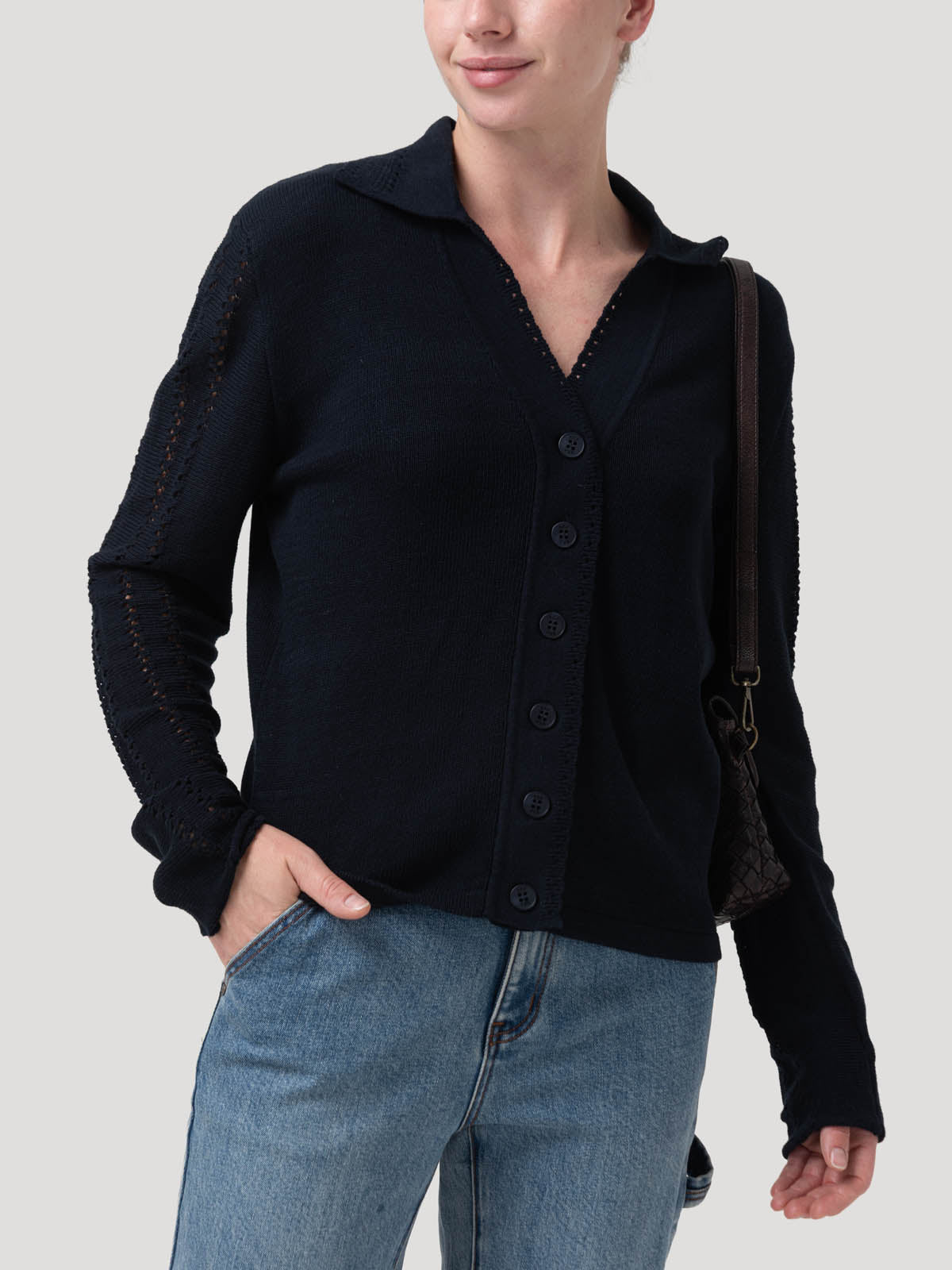 Sweater Algodón Orgánico Mujer Angelonia Azul Rockford