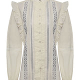 Blusa Algodón Orgánico Mujer Hibiscus Blanco Rockford