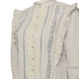 Blusa Algodón Orgánico Mujer Hibiscus Blanco Rockford