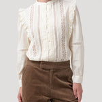 Blusa Algodón Orgánico Mujer Hibiscus Blanco Rockford