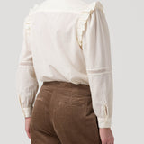 Blusa Algodón Orgánico Mujer Hibiscus Blanco Rockford