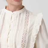 Blusa Algodón Orgánico Mujer Hibiscus Blanco Rockford