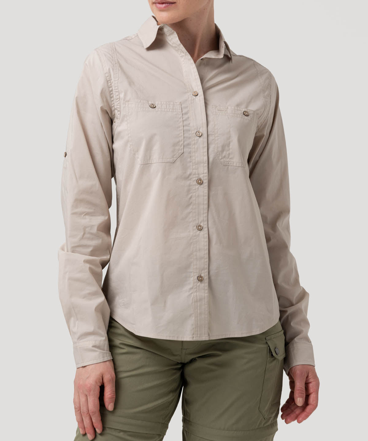 Blusa Algodón Orgánico Mujer Coop Beige Rockford