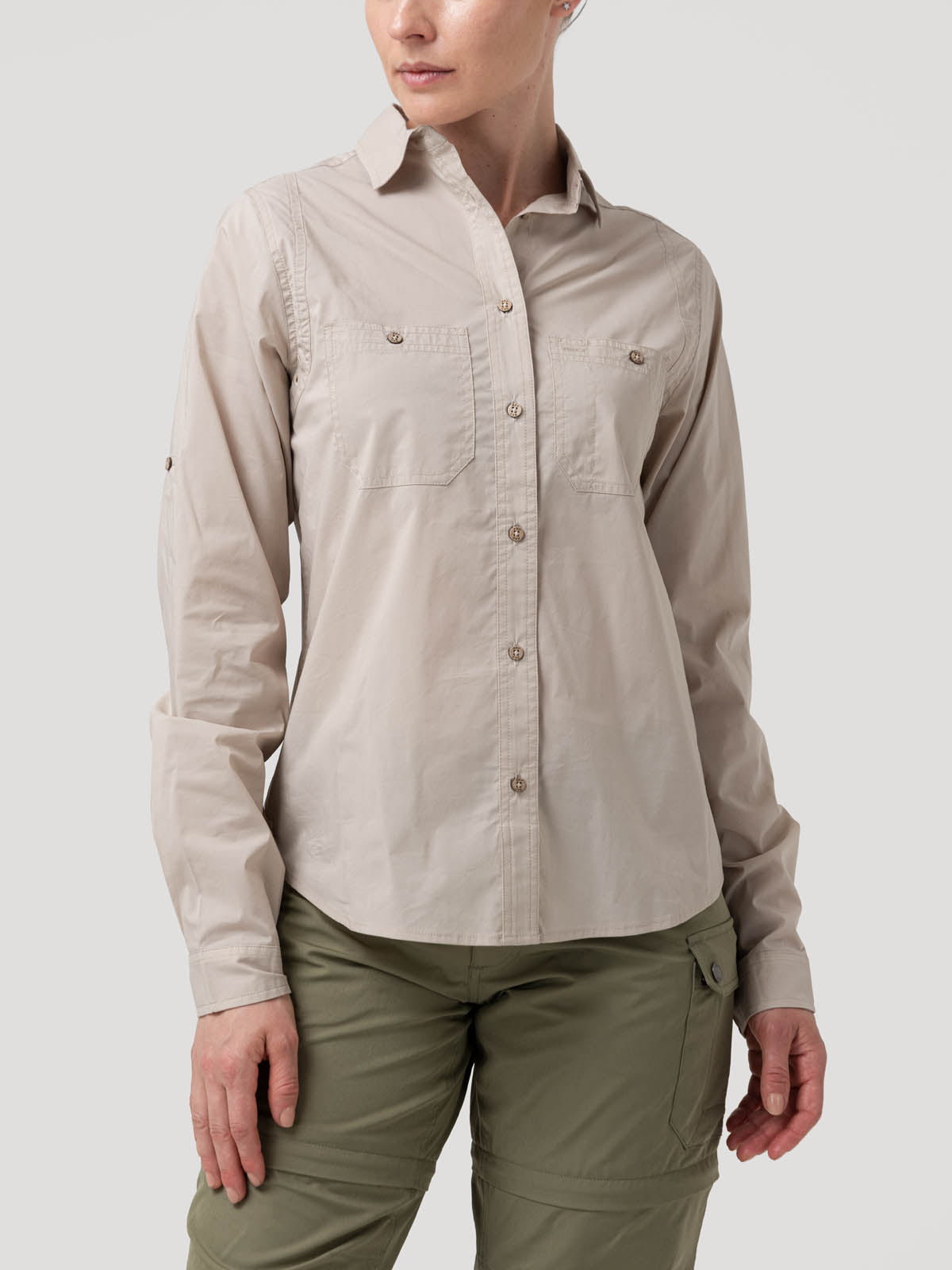 Blusa Algodón Orgánico Mujer Coop Beige Rockford
