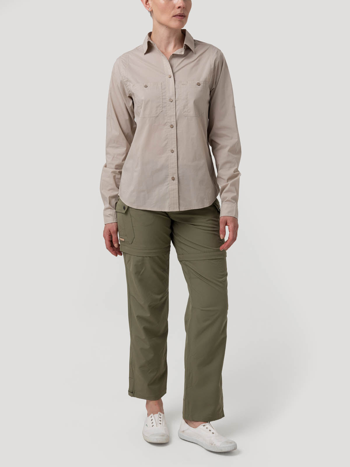 Blusa Algodón Orgánico Mujer Coop Beige Rockford