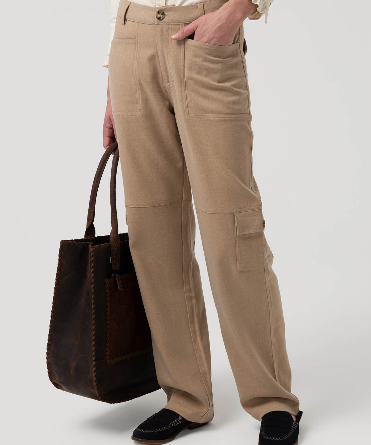Pantalón Poliéster Reciclado Mujer Noa Beige Rockford