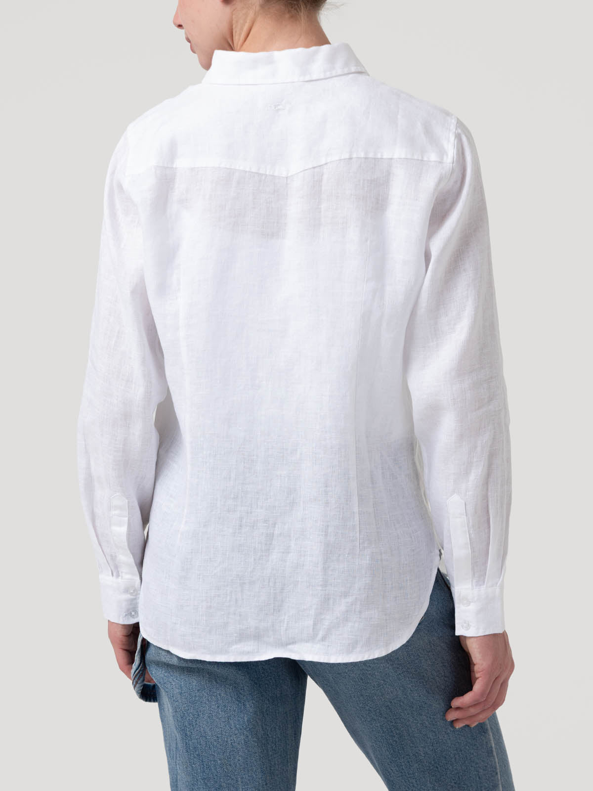 Blusa Lino Orgánico Mujer Lirio Blanco Rockford