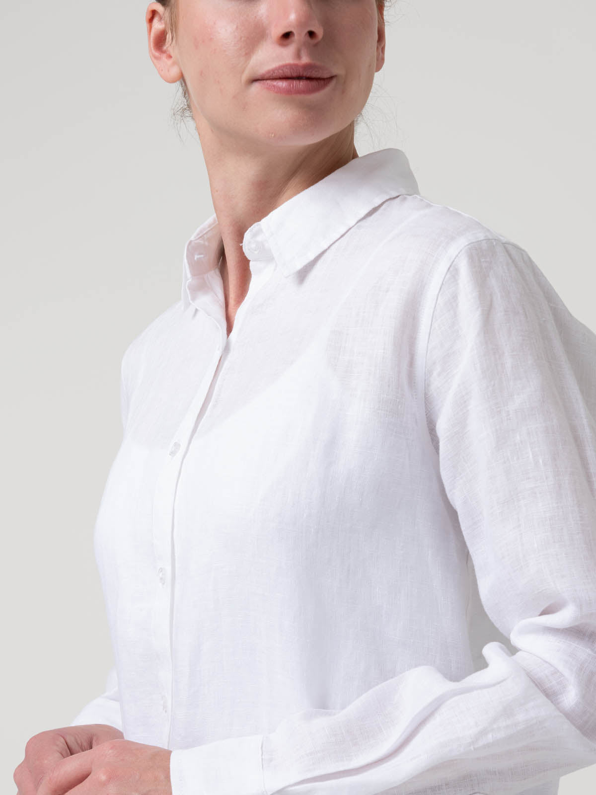 Blusa Lino Orgánico Mujer Lirio Blanco Rockford