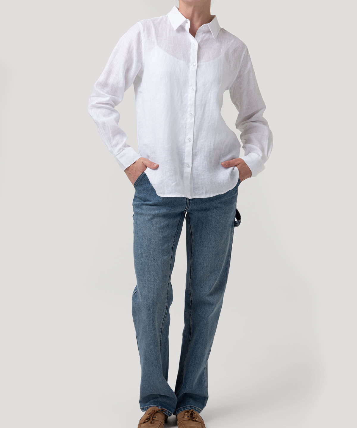 Blusa Lino Orgánico Mujer Lirio Blanco Rockford