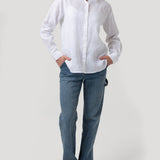 Blusa Lino Orgánico Mujer Lirio Blanco Rockford