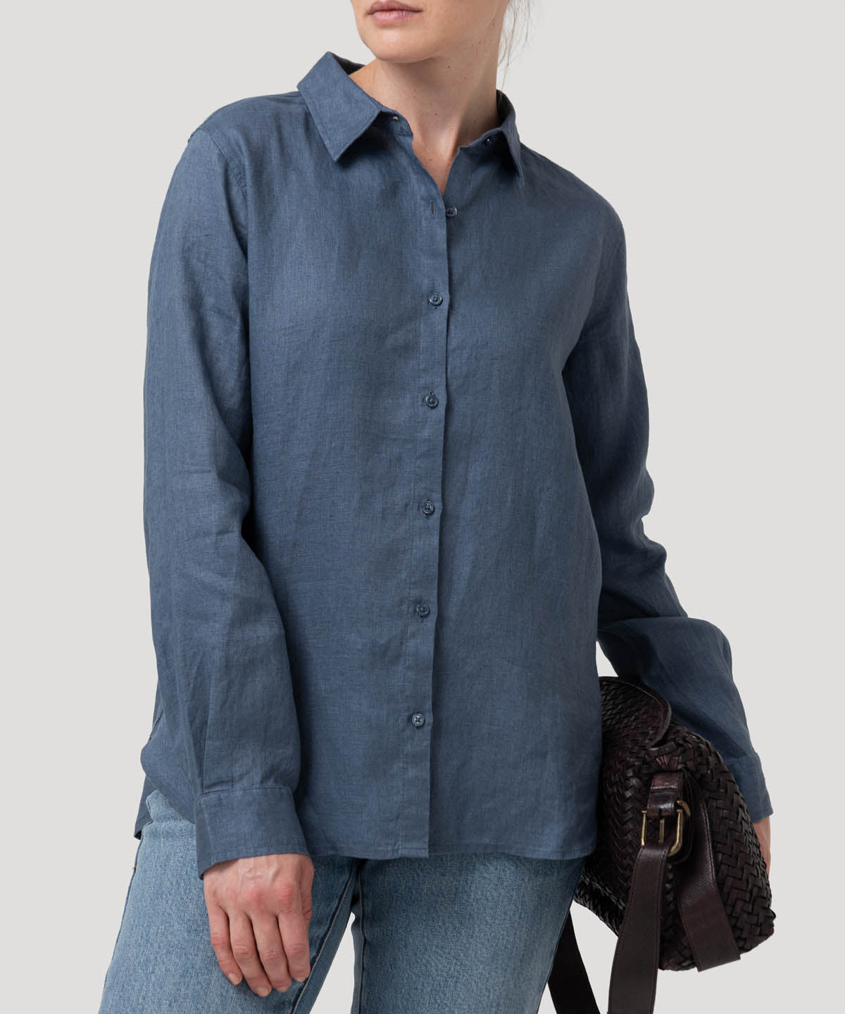 Blusa Lino Orgánico Mujer Lirio Azul Rockford