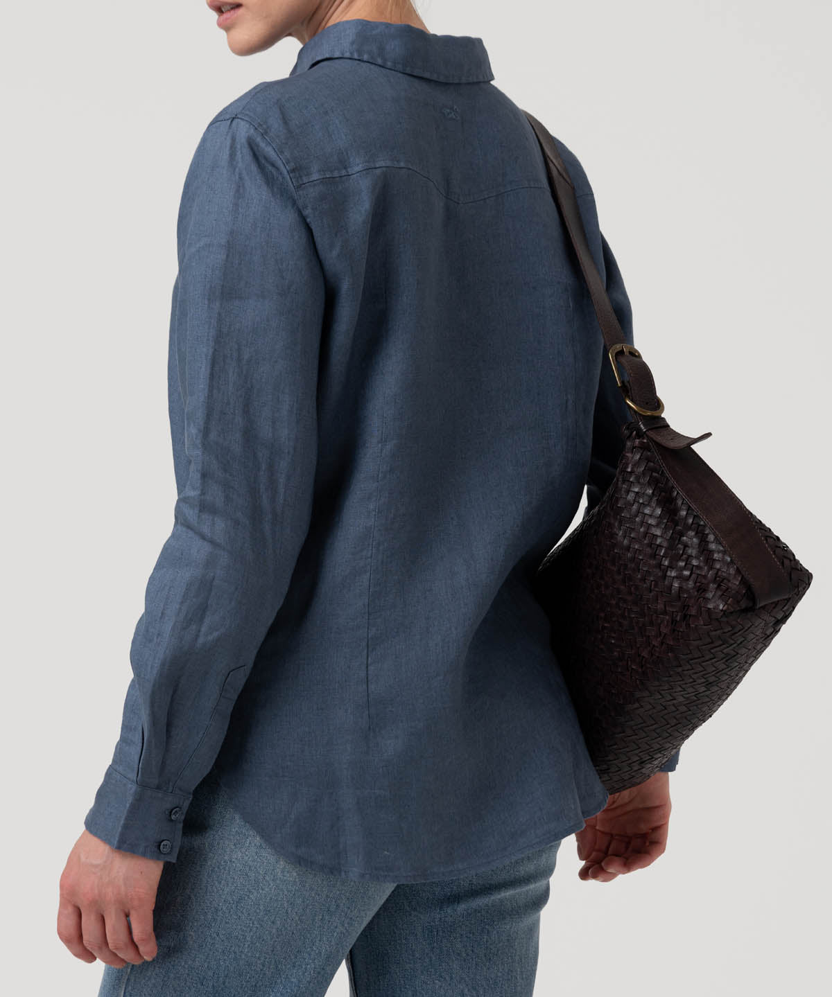 Blusa Lino Orgánico Mujer Lirio Azul Rockford