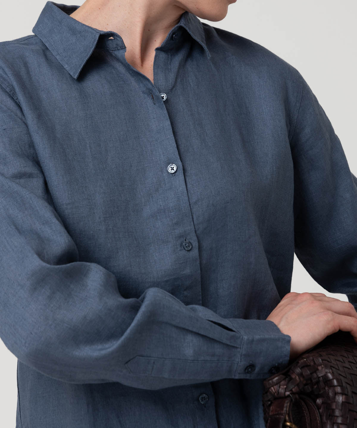 Blusa Lino Orgánico Mujer Lirio Azul Rockford