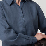 Blusa Lino Orgánico Mujer Lirio Azul Rockford