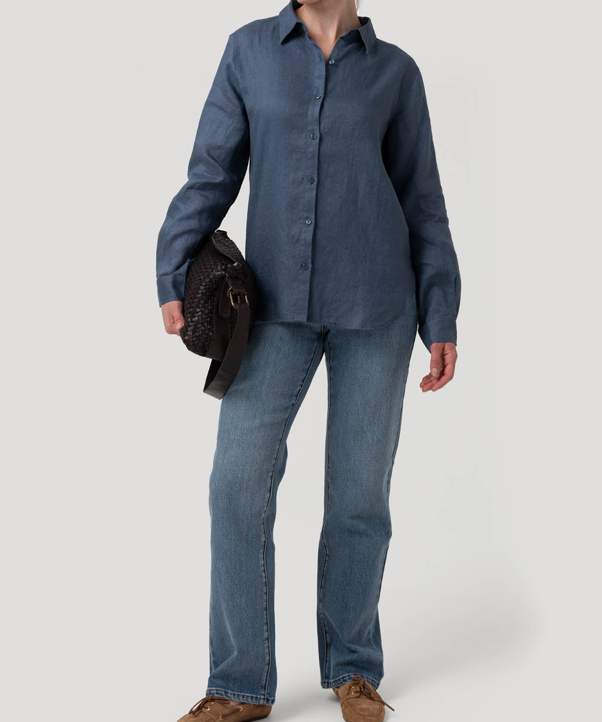 Blusa Lino Orgánico Mujer Lirio Azul Rockford