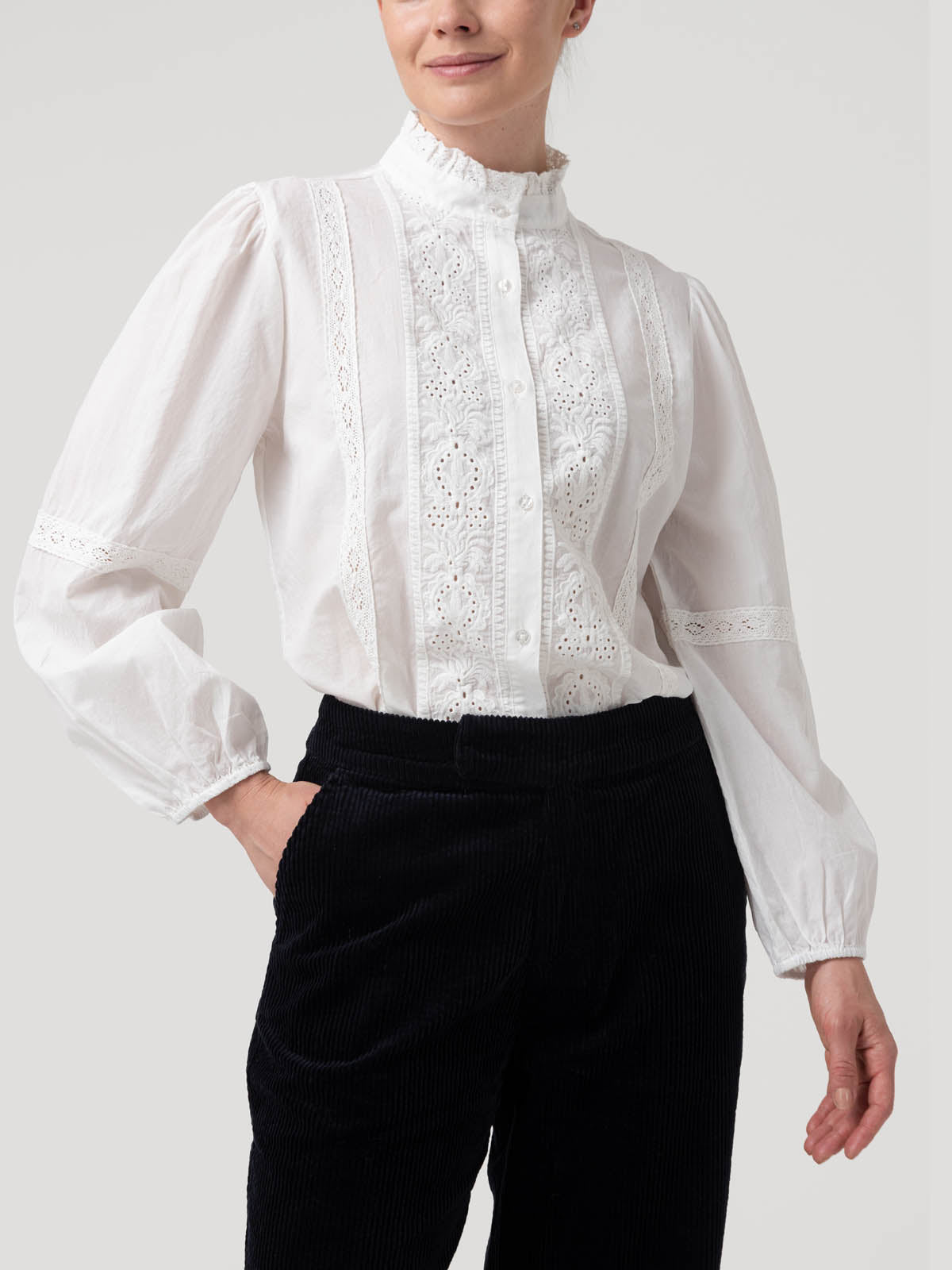 Blusa Algodón Orgánico Mujer Camelia Blanco Rockford