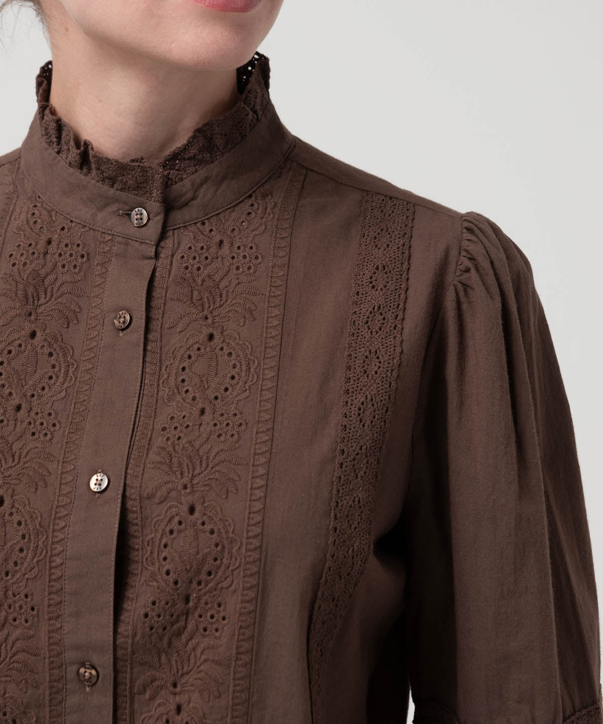 Blusa Algodón Orgánico Mujer Camelia Café Rockford
