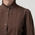 Blusa Algodón Orgánico Mujer Camelia Café Rockford