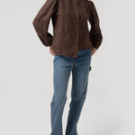 Blusa Algodón Orgánico Mujer Camelia Café Rockford