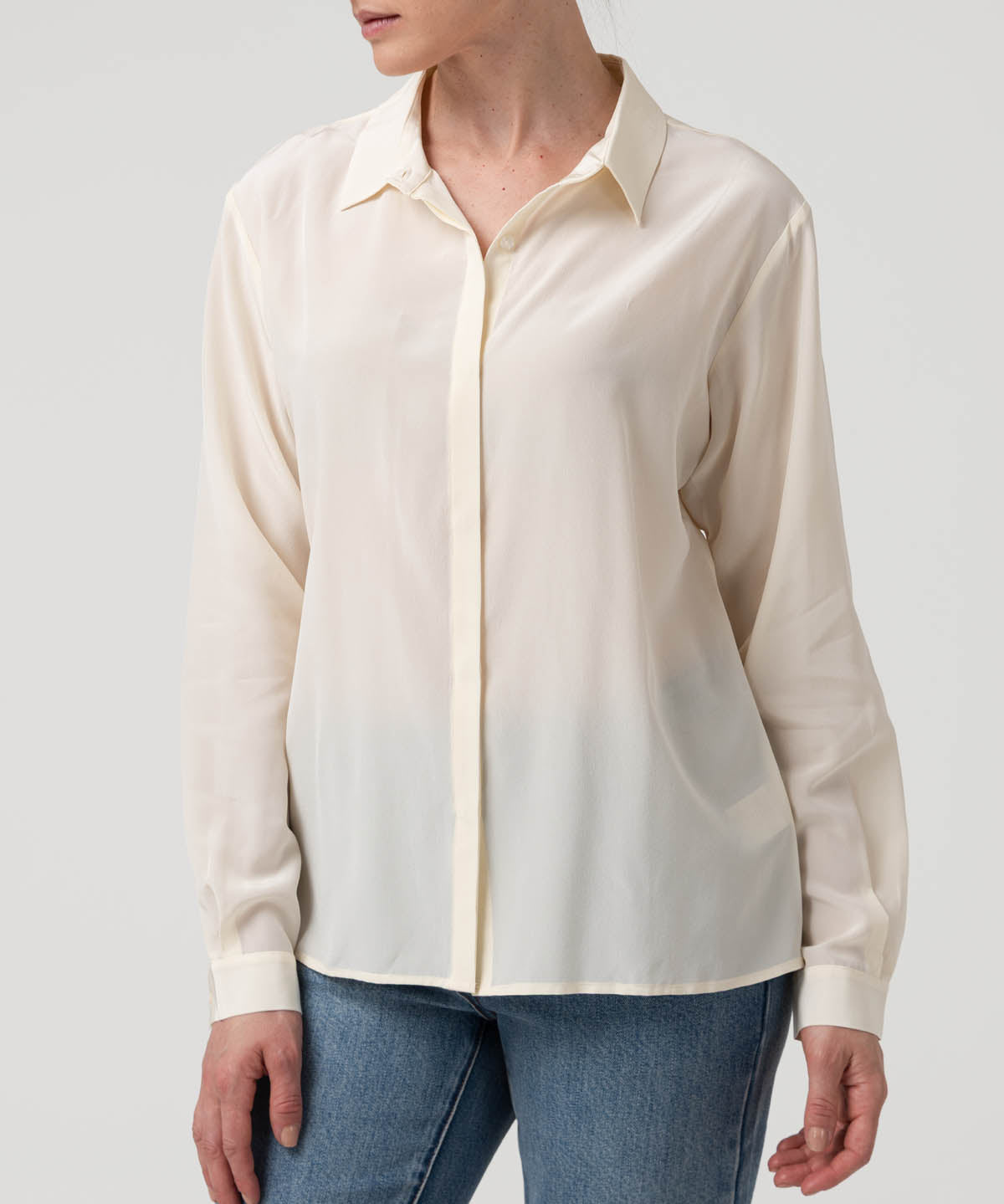 Blusa Seda Mujer Rose Blanco Rockford
