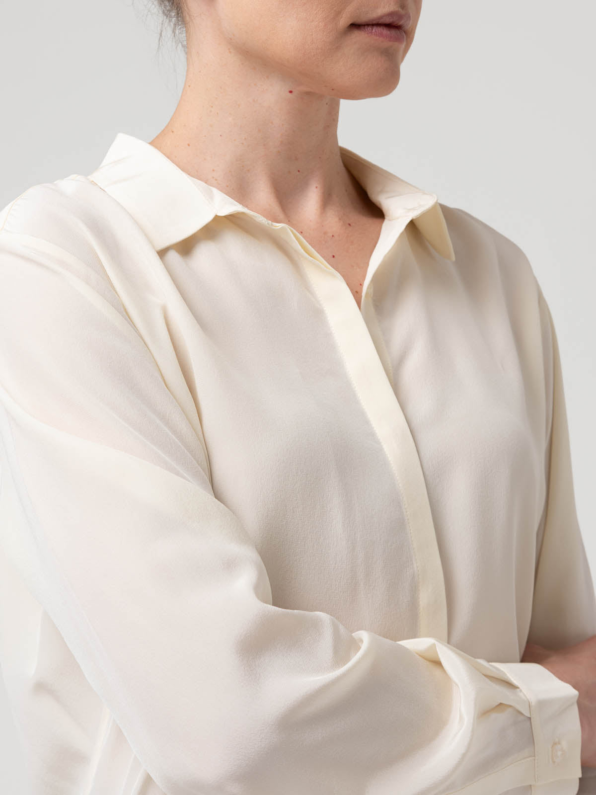 Blusa Seda Mujer Rose Blanco Rockford