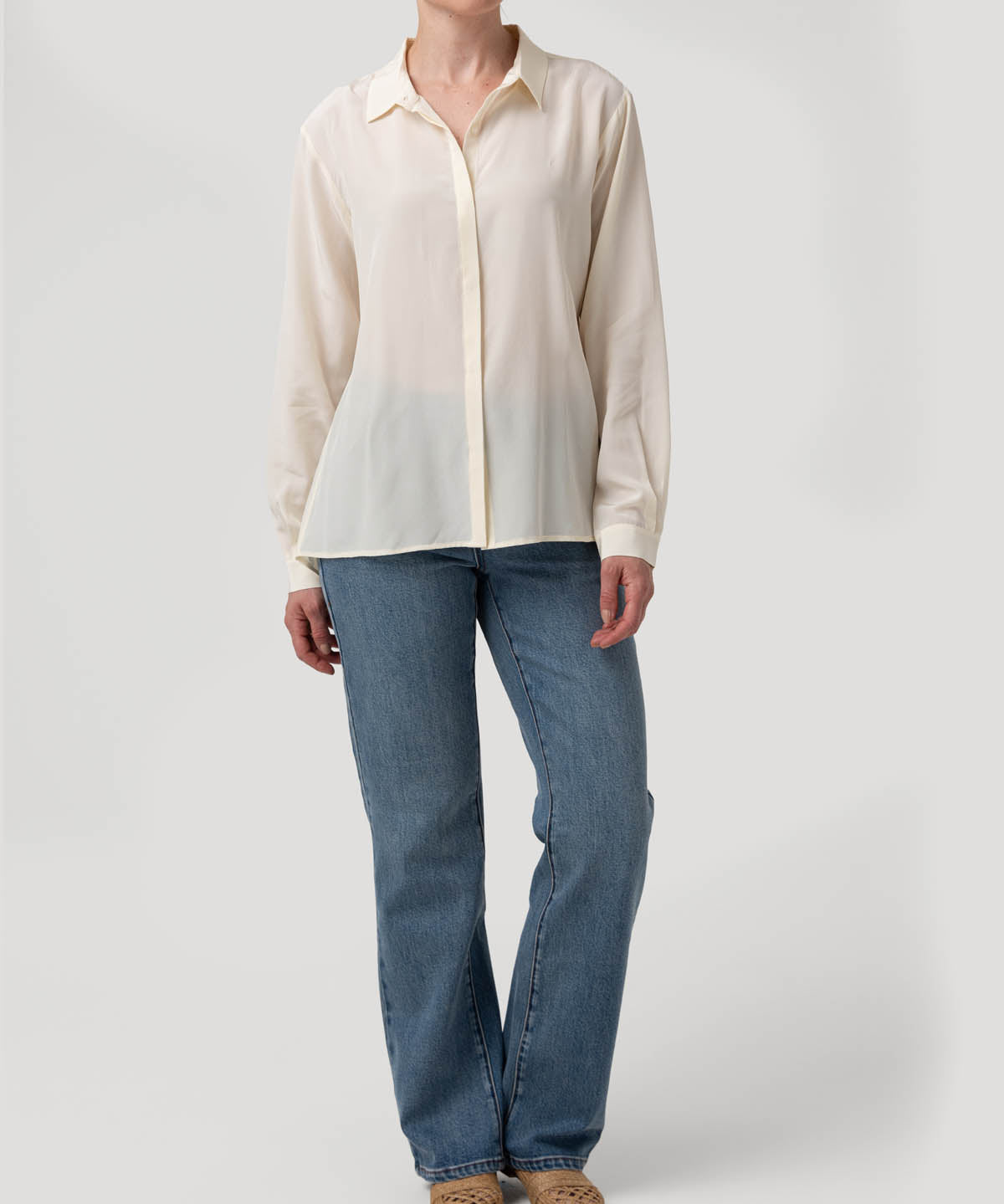 Blusa Seda Mujer Rose Blanco Rockford