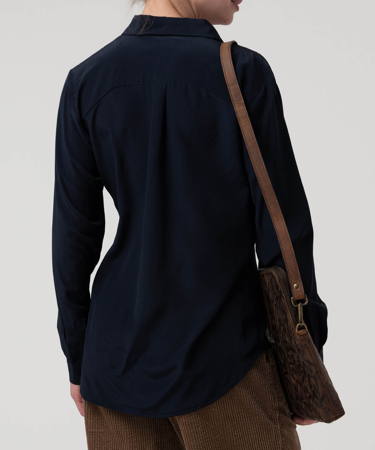 Blusa Seda Mujer Rose Azul Rockford