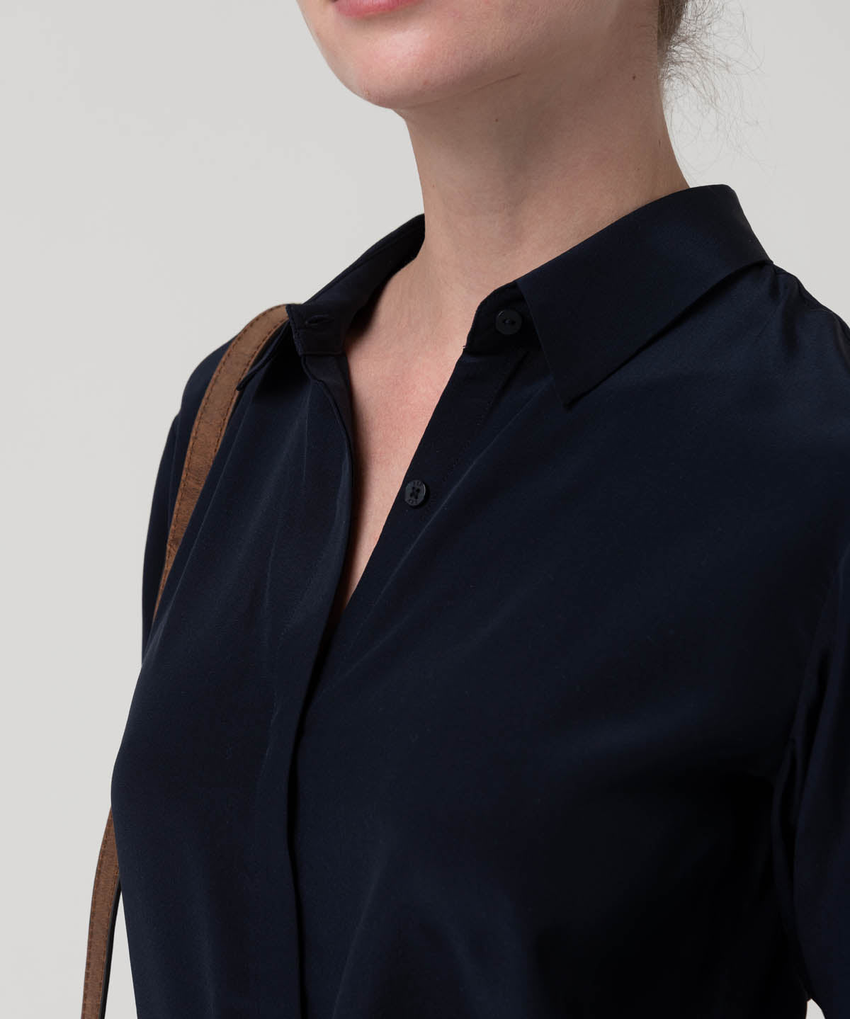 Blusa Seda Mujer Rose Azul Rockford