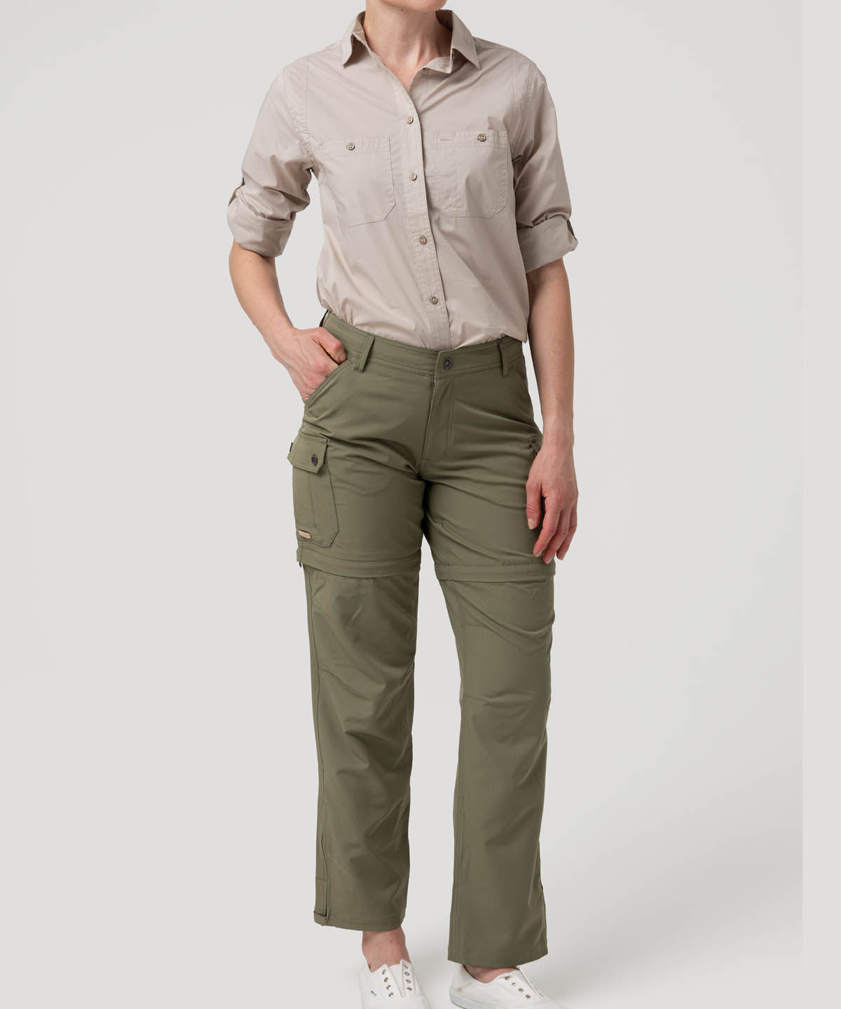Pantalón Poliéster Reciclado Mujer Desmontable Verde Rockford
