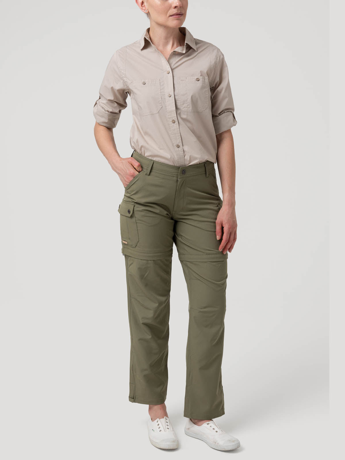 Pantalón Poliéster Reciclado Mujer Desmontable Verde Rockford