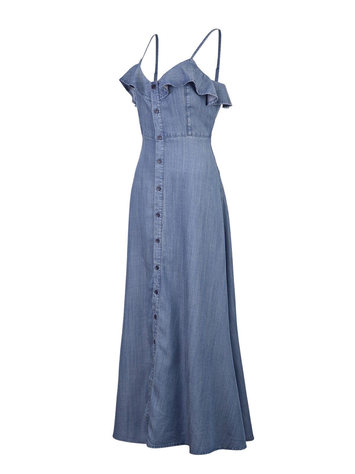 Vestido Tencel Mujer Gardenia Azul Rockford