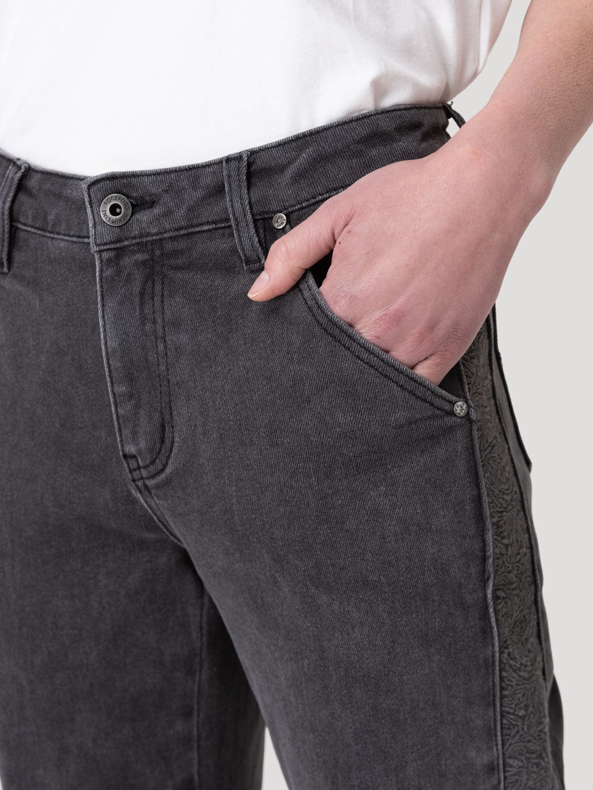 Jeans Fibras Recicladas Mujer Roots Gris Rockford