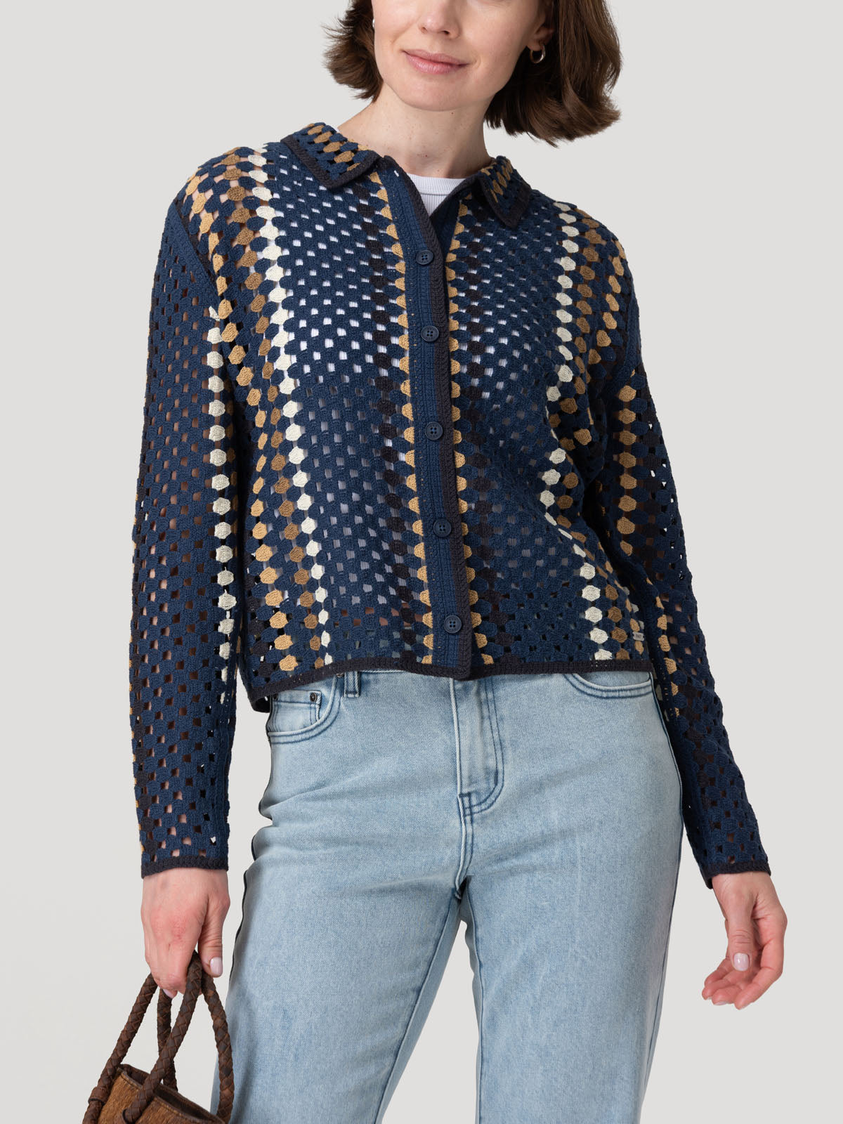 Sweater Algodón Orgánico Mujer Barely Azul Rockford
