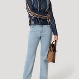 Sweater Algodón Orgánico Mujer Barely Azul Rockford