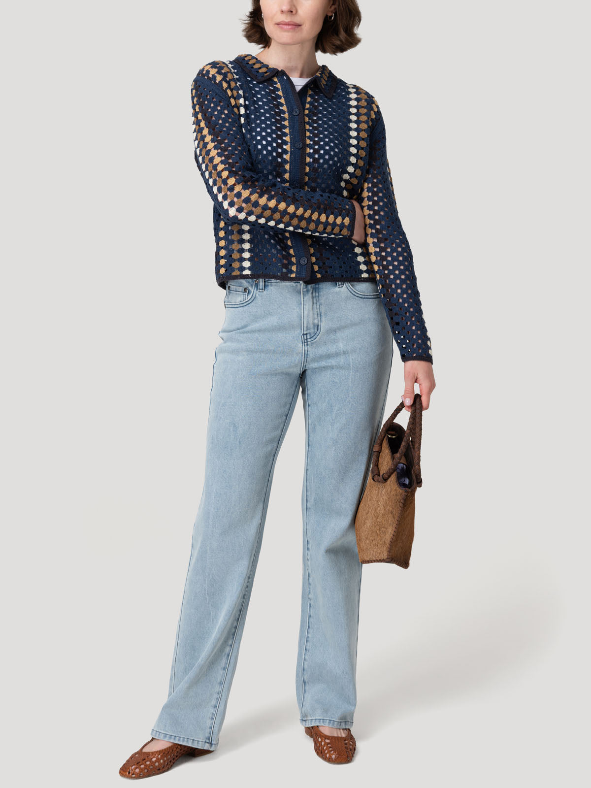 Sweater Algodón Orgánico Mujer Barely Azul Rockford