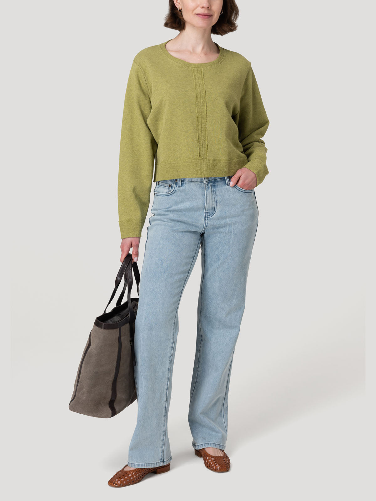 Polerón Algodón Orgánico Mujer Lina Verde Rockford