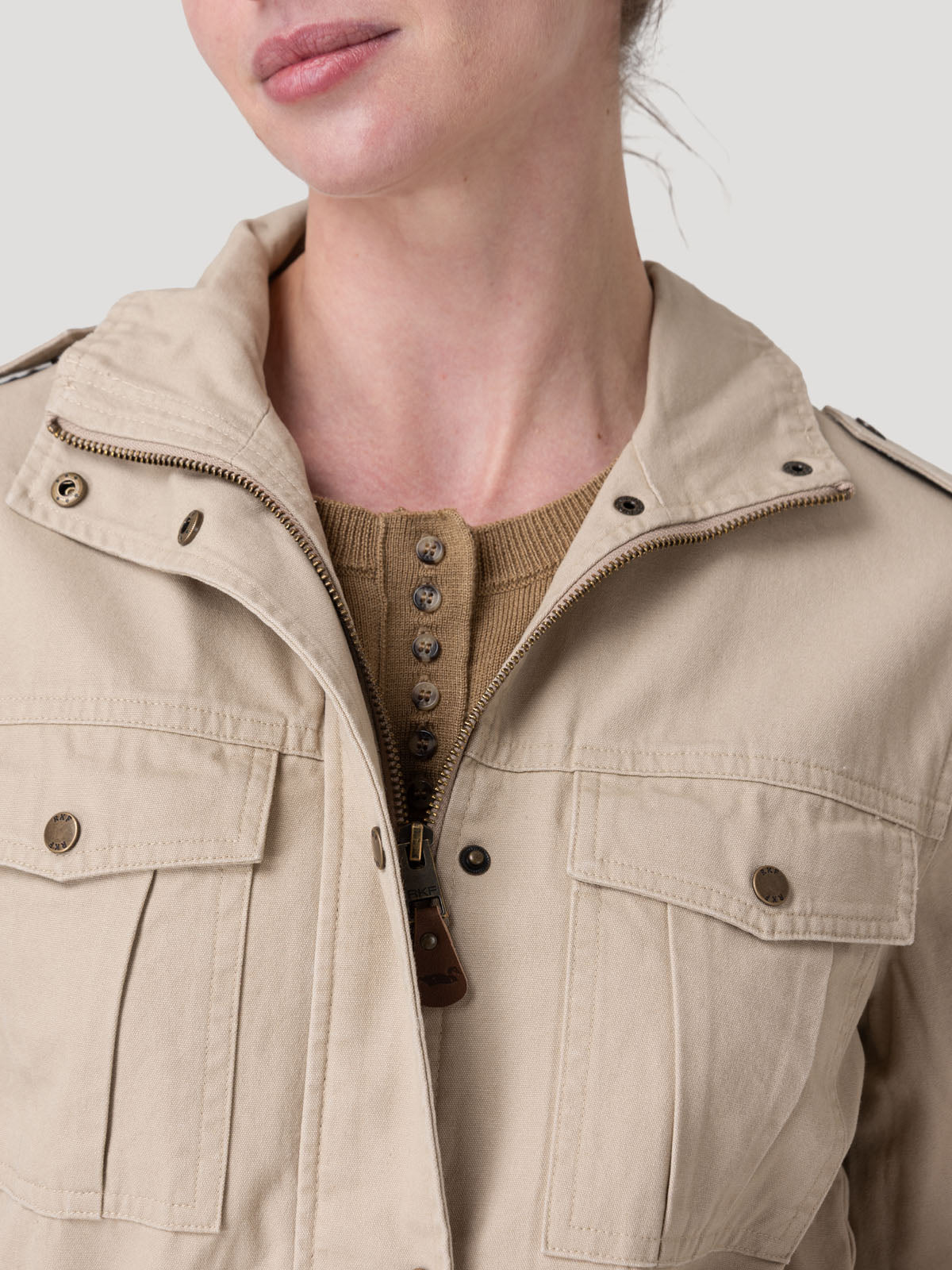 Chaqueta Algodón Orgánico Mujer Desert Café Rockford