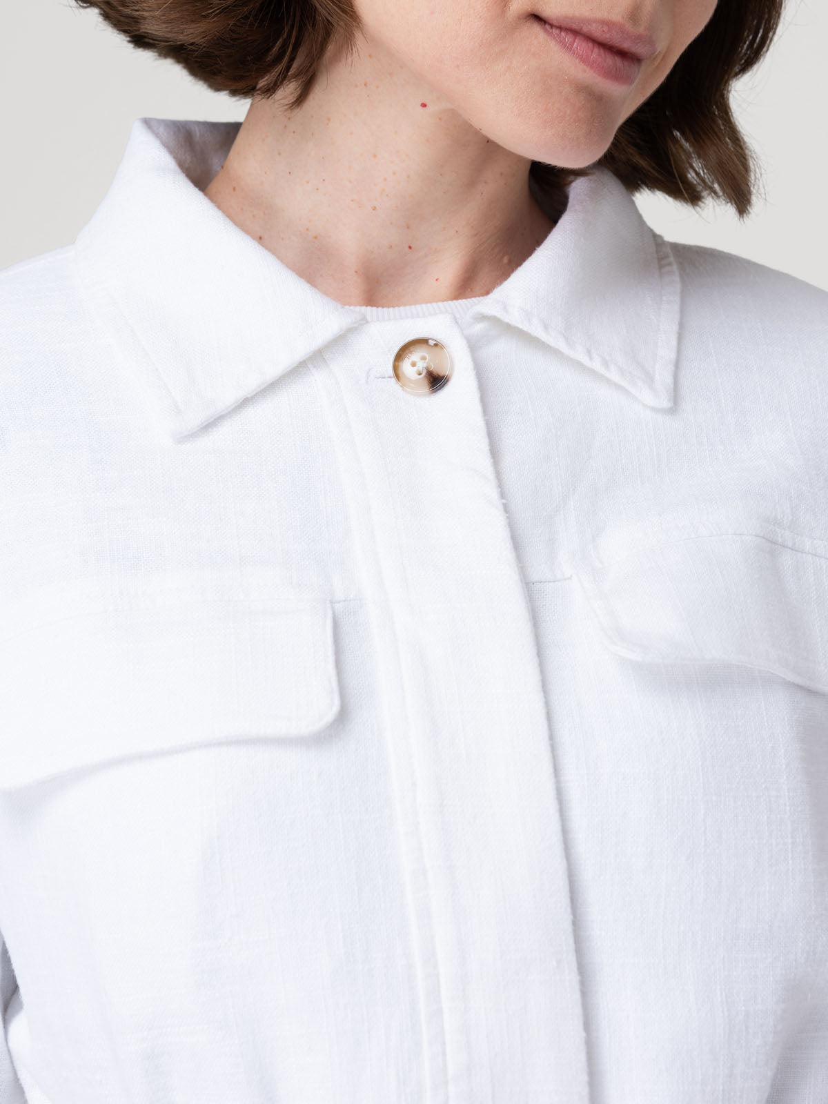 Chaqueta Lino Mujer Juniper Blanco Rockford