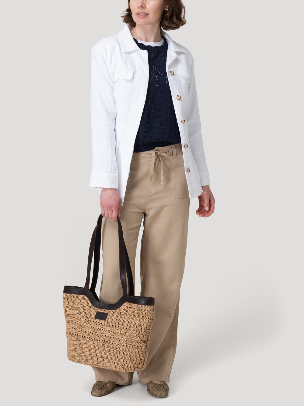 Chaqueta Lino Mujer Juniper Blanco Rockford