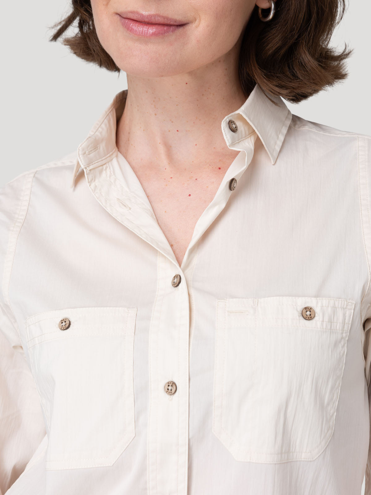 Blusa Algodón Orgánico Mujer Coop Beige Rockford
