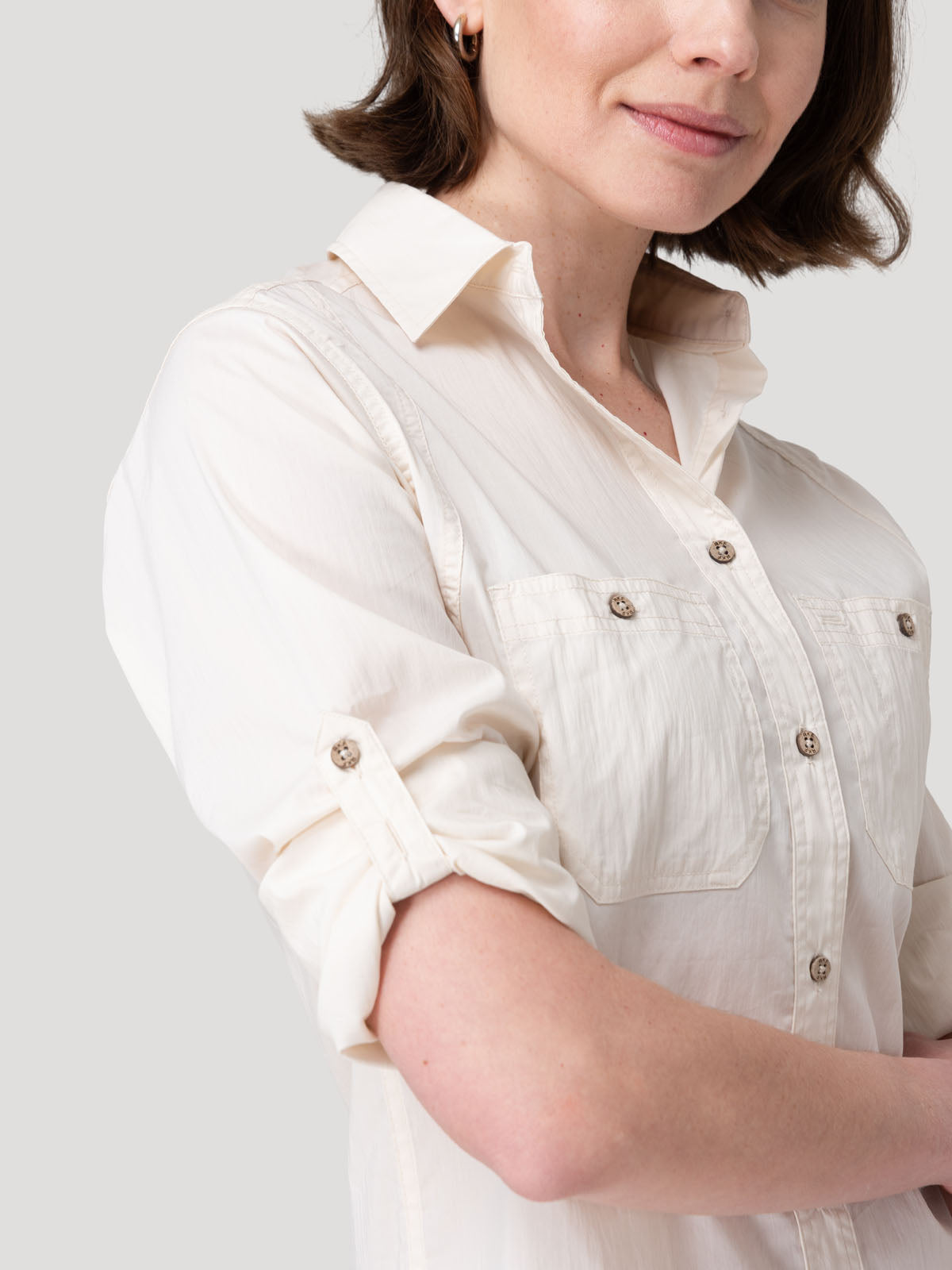 Blusa Algodón Orgánico Mujer Coop Beige Rockford