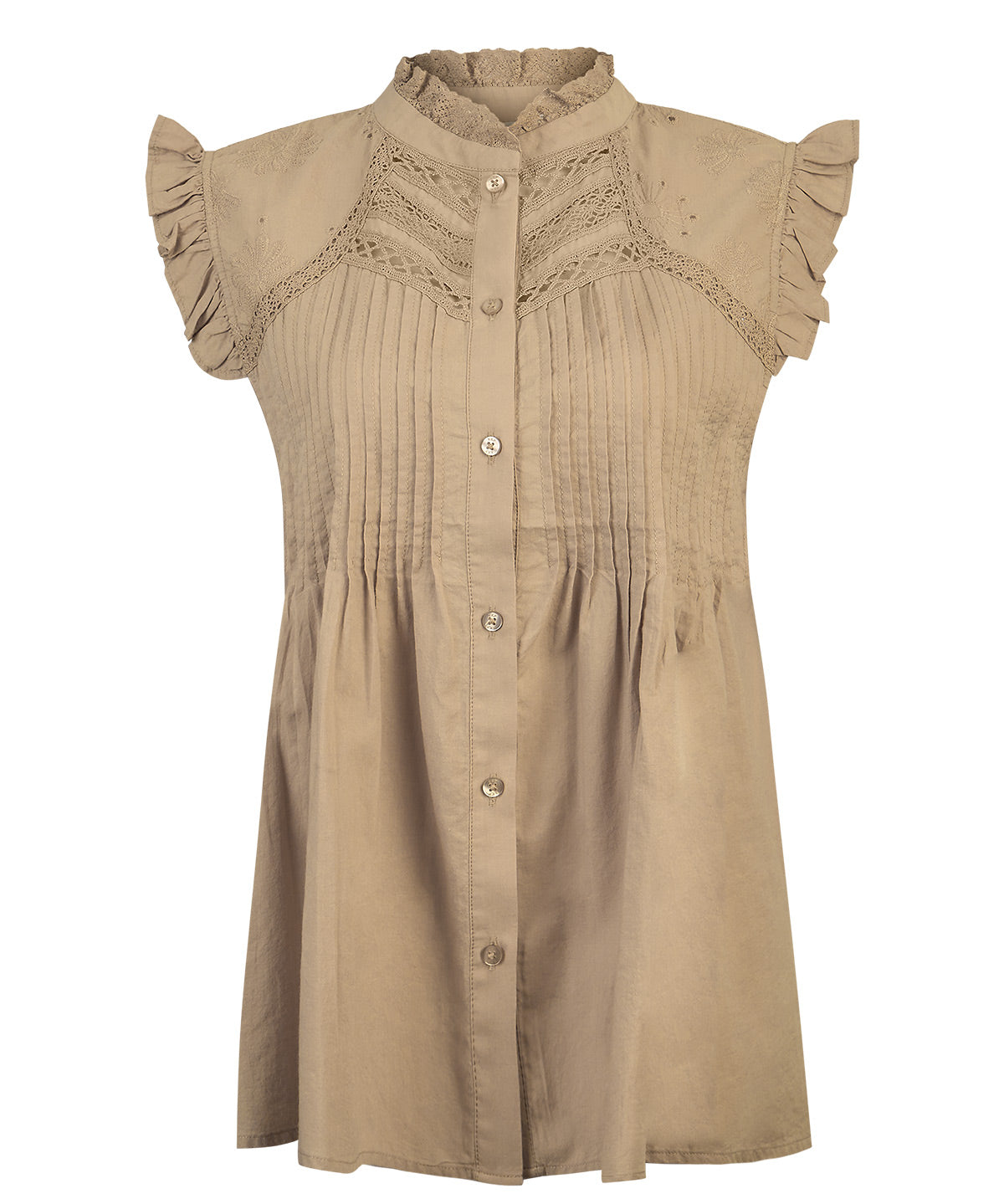 Blusa Algodón Orgánico Mujer Amaui Café Rockford