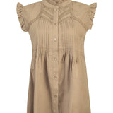 Blusa Algodón Orgánico Mujer Amaui Café Rockford